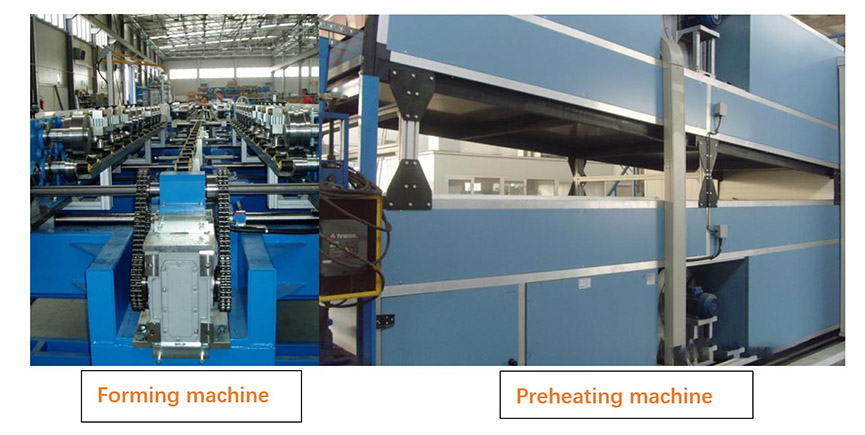 แก้วขนแกะผนังแซนวิชเครื่อง Prodcution Glass Wool Wall Sandwich Panels Prodcution Machines