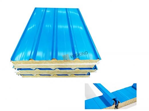 Snap Cap Type Rock Wool Glass Wool Roof Sandwich Panel